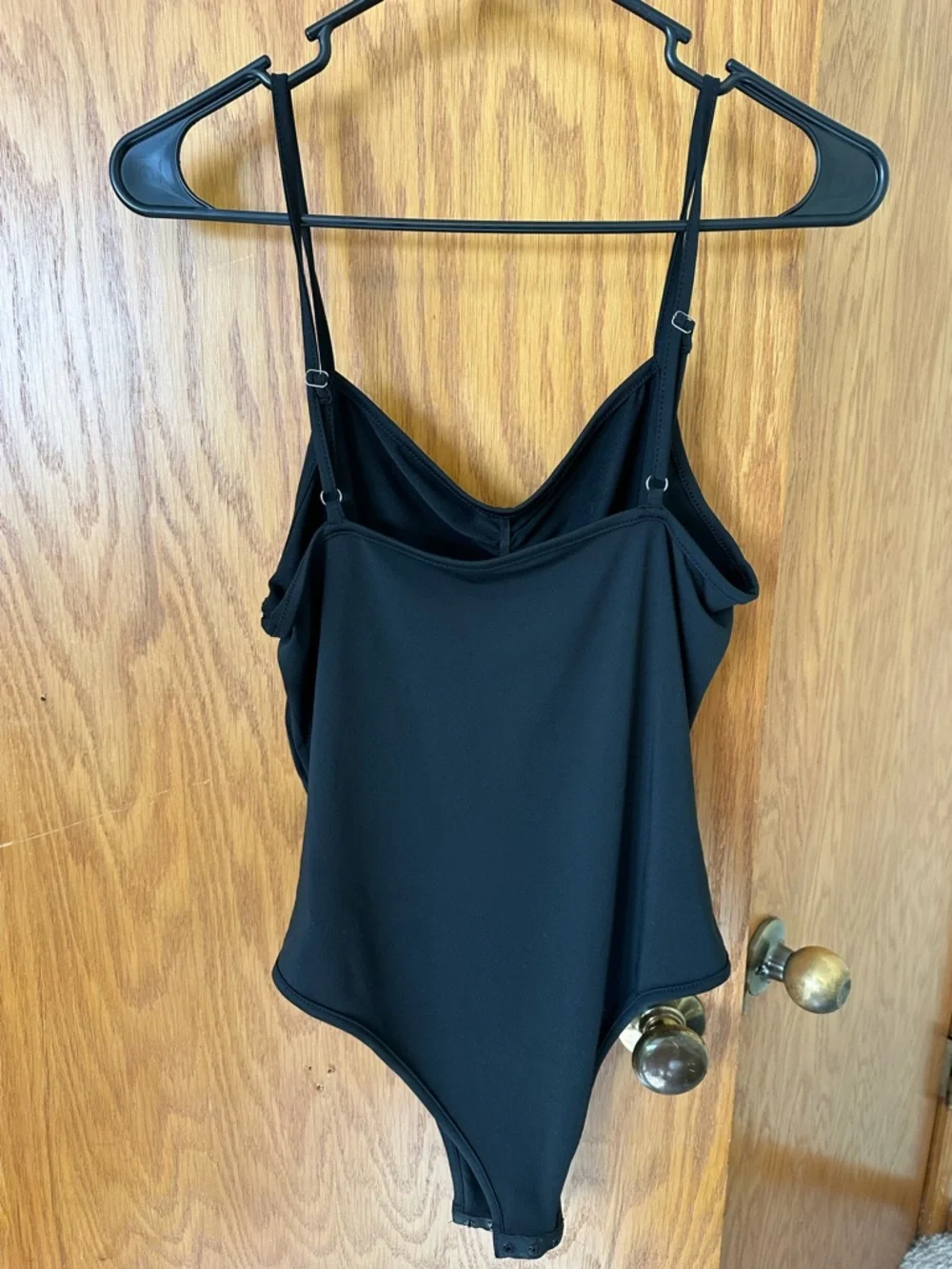 SHEIN Black Ruched V-Neck Spaghetti Strap Bodysuit - Picture 2 of 5